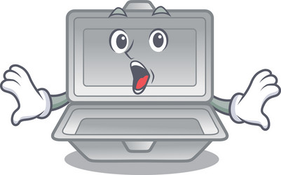 surprised open styrofoam in character box vector image