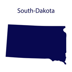 united states south dakota dark blue silhouette vector