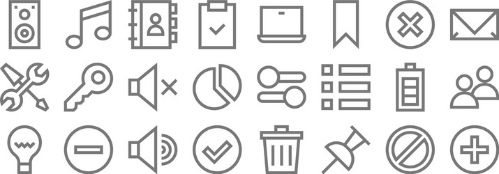 Web essentials line icons linear set quality vector