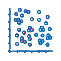 data clustering database icon doodle vector image