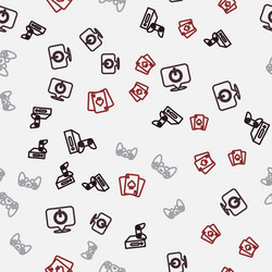 set line game console with joystick power button vector image