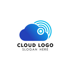 Wireless cloud logo design icon tech Royalty Free Vector