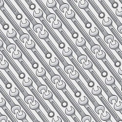 Background pattern with hand wrench tool or spanne vector