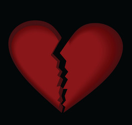 Broken heart heartbreak Royalty Free Vector Image