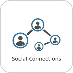 Social connections icon flat design vector