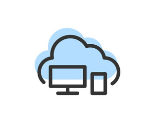 cloud storage and data transfer icon computing vector image