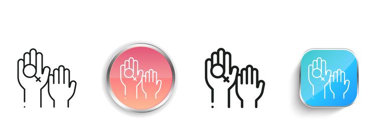 feminist icon thin linear regular and button vector image