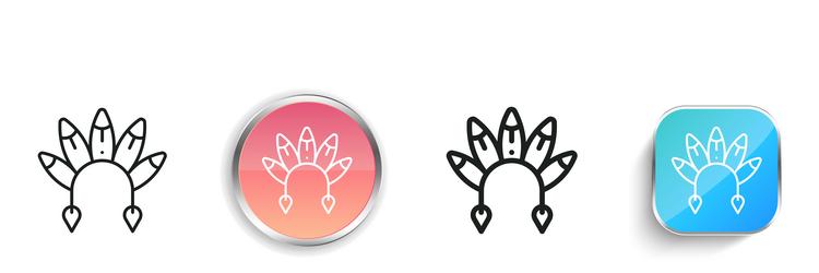 indian icon thin linear regular and button style vector image