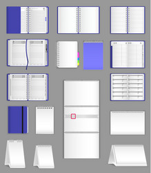 set template layout realistic notebook vector