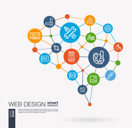 web development seo website creating app design vector image