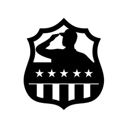 american veteran soldier saluting usa stars Vector Image