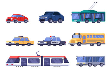 municipal city public and personal transport set Vector Image