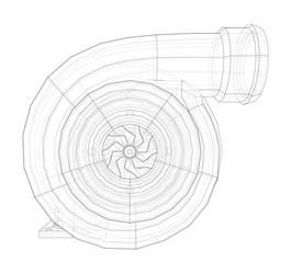 automobile turbocharger concept outline vector