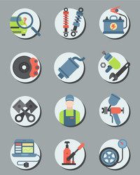 car service parts flat auto Vector Image