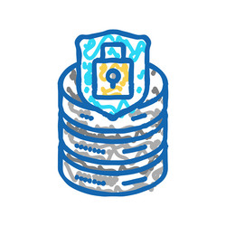 data access control database icon doodle vector image