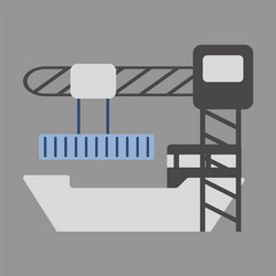 icon in flat design container loading ship vector