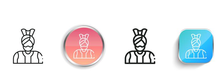 indian icon thin linear regular and button style vector image