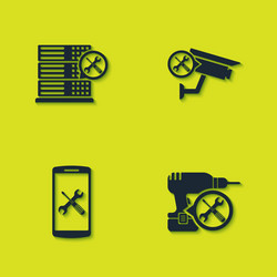 set database server service drill machine vector image