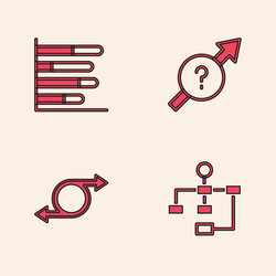 set hierarchy organogram chart pie infographic vector image