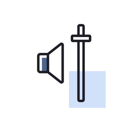 audio volume slider control isolated icon graph vector image