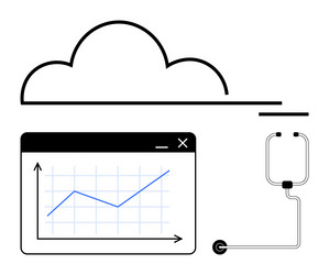 cloud-based healthcare analytics with data vector image