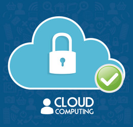 Cloud computing over blue background vector