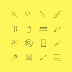 Design elements linear icon set simple outline vector