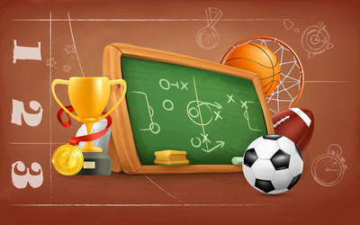 school game and strategy background vector