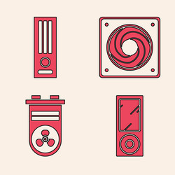 set music player video game console computer vector image