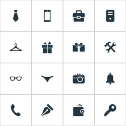 Set of simple icons element vector