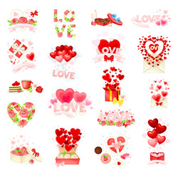 valentines day symbol and attribute with heart vector image