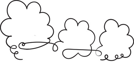 hand drawn continuous line drawing cloudsdoodle vector