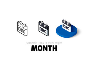 month icon in different style vector image