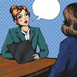 Retro Job Interview Pop Art vector image