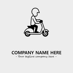 scooter silhouette black and white for logo Vector Image