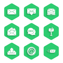 Set speech bubble chat mail and e-mail express vector