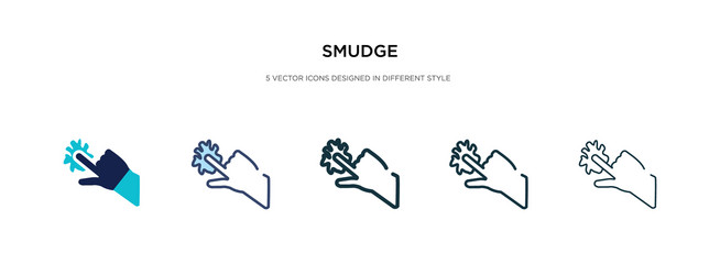smudge icon in different style two colored vector image