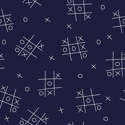 tic-tac-toe seamless background on dark blue vector