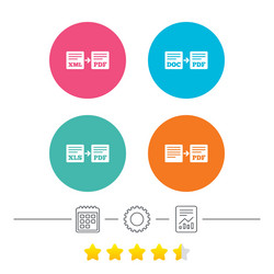 export file signs convert doc to pdf symbols vector image