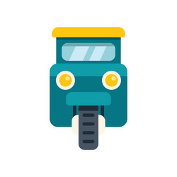 front view of a three wheeled motorized rickshaw vector image