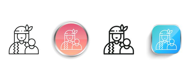 indigenous icon thin linear regular and button vector image