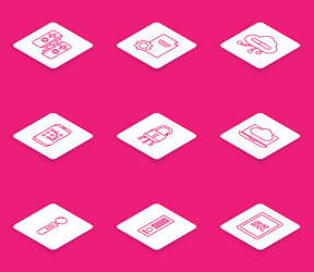 set line gamepad file document internet vector image