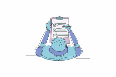 single continuous line drawing robots check vector image