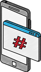 smartphone programming code symbol scribble vector image