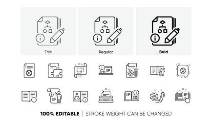 technical documentation line icons instruction vector image