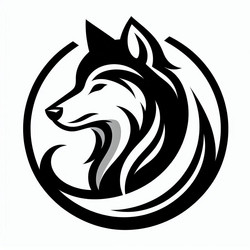 Tribal Wolf Emblem Vector Image