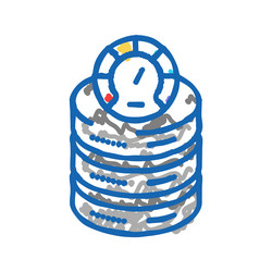 database performance icon doodle vector image