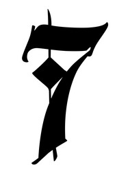 numbers are in the gothic style symbols isolated vector image