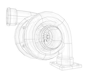 automobile turbocharger concept outline vector