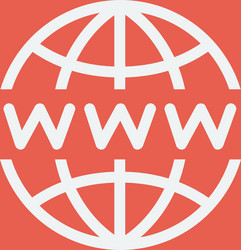 globe with website design thin line icon vector